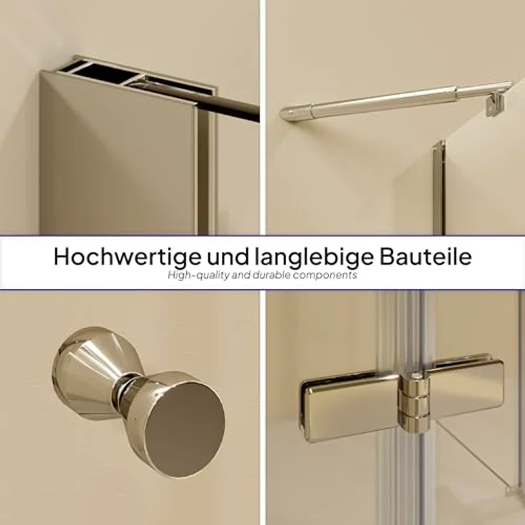 Duschkabine Duschabtrennung Eckeinstieg Scharniertür NANO-ESG Klarglas Höhe: 190cm DK19 105x105 – Bild 7