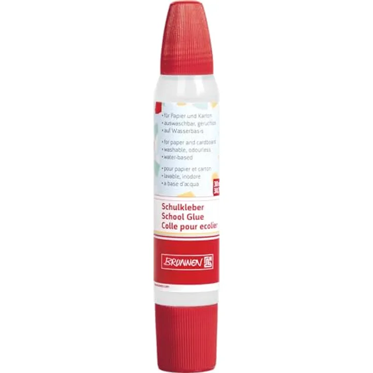 BRUNNEN Bastelkleber 30,0 ml, transparent, mit zwei Spitzen für präzises Kleben