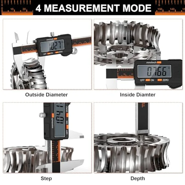HARDELL Messschieber Digital 150mm – Edelstahl Schieblehre, spritzwassergeschützt, staubdicht, mit LCD, mm/Zoll-Umwandlung & Nullstellfunktion, perfekt für Werkstatt, 3D-Druck & Kfz. – Bild 4