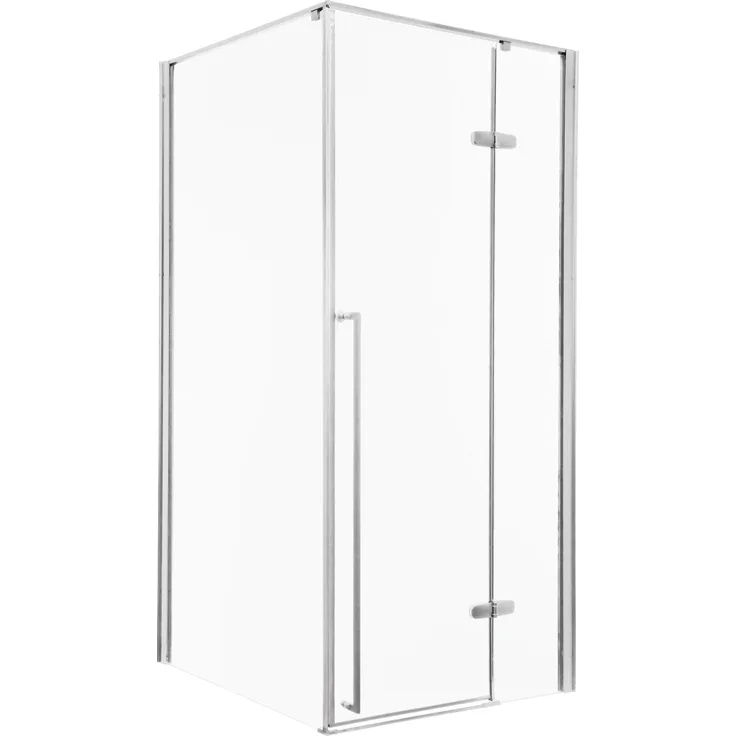 Kerra Long Duschkabine 100x90cm, verchromt, 6 mm ESG Sicherheitsglas, einflügelige Schwingtür, ohne Duschwanne