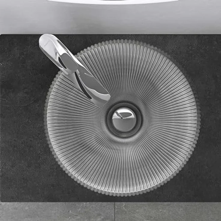 Mai & Mai Aufsatzwaschbecken Glaswaschbecken Waschbecken Glas Handwaschbecken Rund Waschschale für Badezimmer Gäste WC ohne Hahnloch BxTxH 40x40x12 cm Transparent Minerva06 – Bild 5