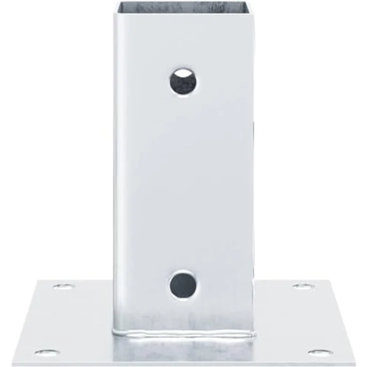 vidaXL Zaunpfosten Pfostenträger Quadratisch, 4er Set, Silber, 61x61mm, Verzinkter Stahl mit stabiler Halterung – Bild 7