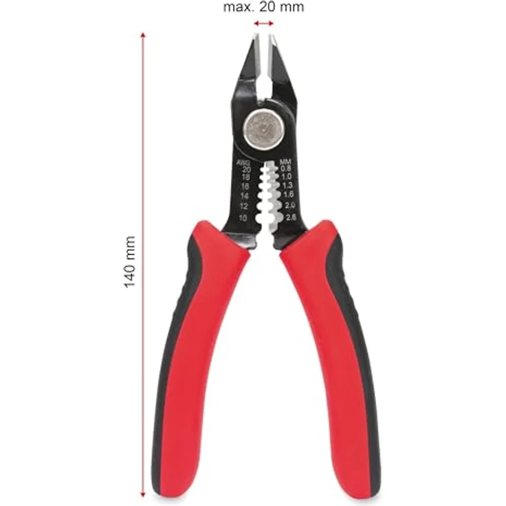 Sintron Kombi-Seitenschneider CWC1, 2in1 Schneide- und Abisolierzange aus Carbonstahl, ergonomischer gummierter Griff, für Drähte bis 20 AWG – Bild 4