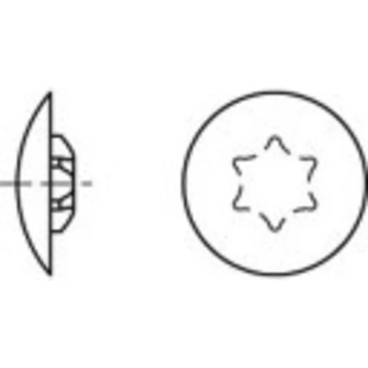 TOOLCRAFT Zierkappen Kunststoff TO-5454987, 1000 Stück, braun, für Torx-Schrauben, Abmessung: 25 x 13,5/5 mm