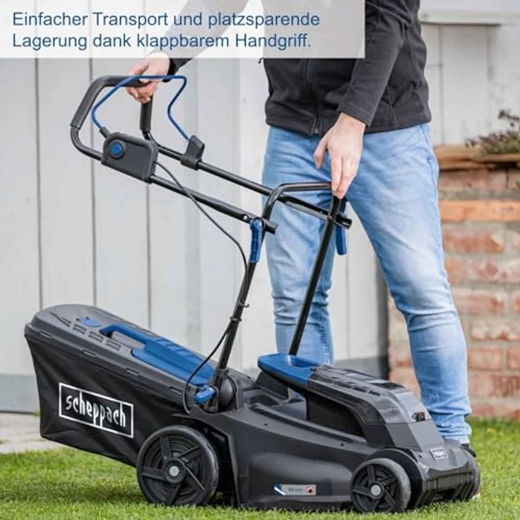 Scheppach BC-MP380-X, Akku-Rasenmäher mit 40 V, 38 cm Schnittbreite, 6 Schnitthöhen, Mulchfunktion, 45-Liter-Auffangkorb – Bild 6