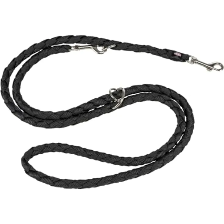 TRIXIE Hundeleine Cavo V-Leine S–M, 2,00 m ø 12 mm in schwarz - verstellbare Leine für Outdooraktivitäten - für kleine bis mittelgroße Hunde