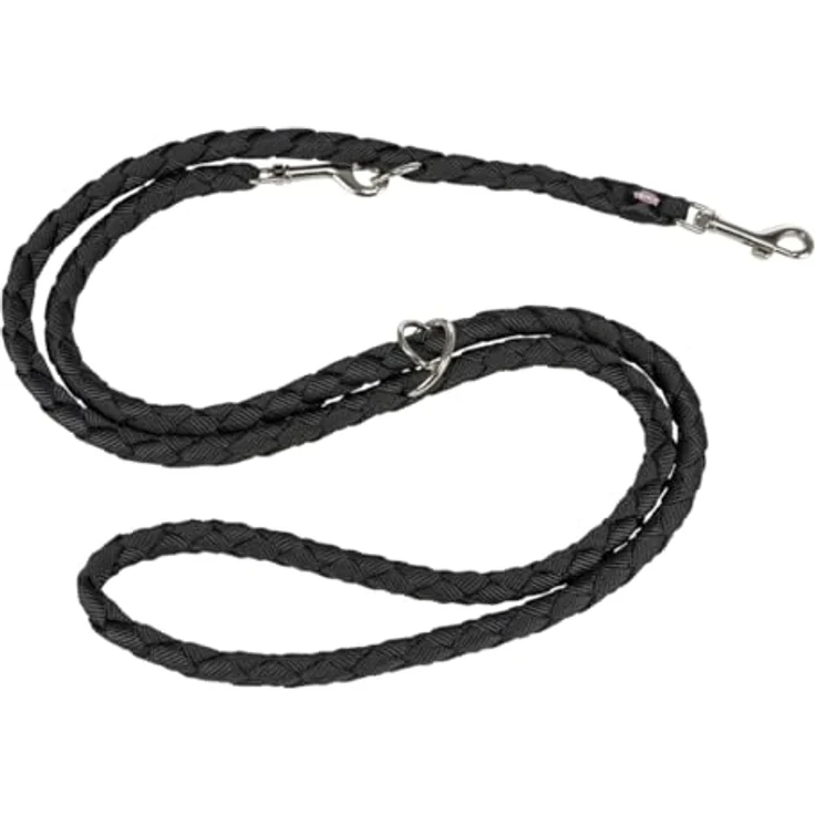 TRIXIE Hundeleine Cavo V-Leine S–M, 2,00 m ø 12 mm in schwarz - verstellbare Leine für Outdooraktivitäten - für kleine bis mittelgroße Hunde – Bild 1