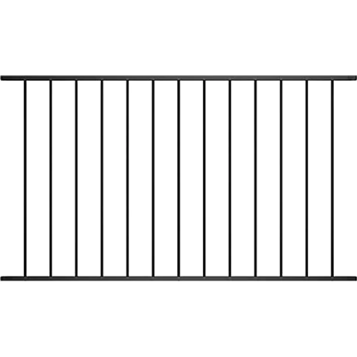 vidaXL Zaunfeld Zaunpfosten, pulverbeschichteter Stahl, witterungsbeständig, 1,7x1 m, schwarz – Bild 1