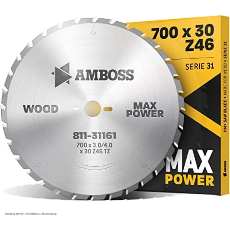 Amboss - HM Kreissägeblatt - NAGELFEST - Ø 700 mm x 4.0 mm x 30 mm | für extremen Einsatz auf Baustellen | Trapezzahn (46 Zähne) | Kombinebenlöcher – Bild 1