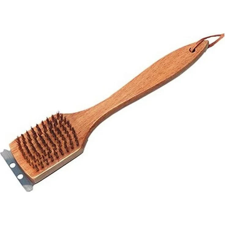 Master Grill & Party Grillbürste MG229, 30,5 cm, robuste Reinigungsbürste mit Holzgriff und Kratzer für Grillroste