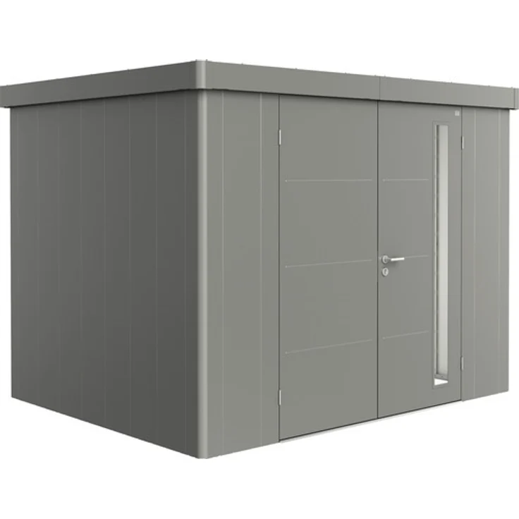 Biohort Gerätehaus Neo 2C Doppeltür 292 x 236 cm quarzgrau-metallic, modernes Design mit stabiler Dachkonstruktion