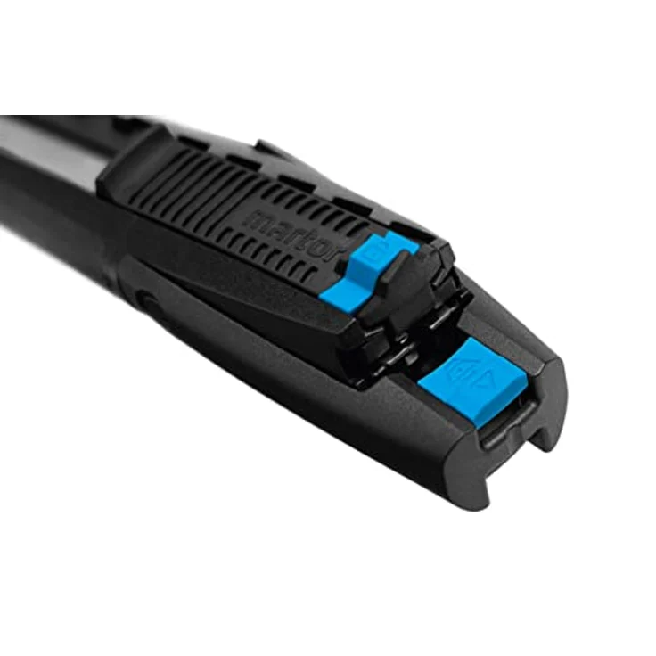 MARTOR Sicherheitsmesser Mit optionaler Klingenarretierung in 7 Stufen, SECUBASE 383, Profi Cuttermesser, Styroporklinge 379, Wellenschliff, Rechts- & Linkshänder, Handwerk, Schwarz, Silber, Blau – Bild 5