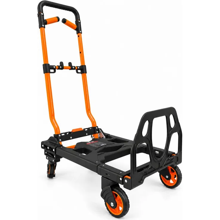 DeTec Sackkarre 2 in 1 DT-150SK0, klappbar, orange, Tragkraft 150 kg als Transportkarre und Plattformwagen