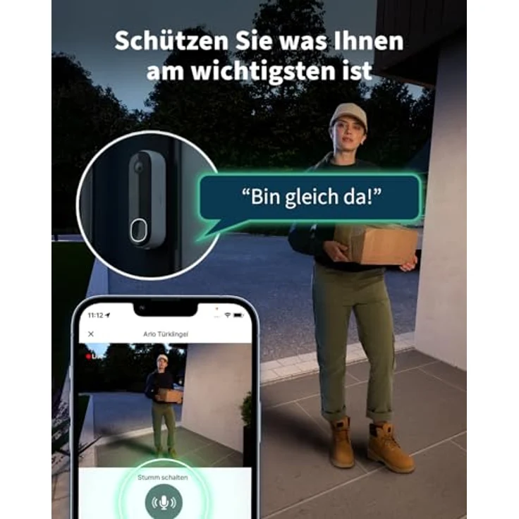 Arlo AVD3001-100EUS, Video-Türklingel mit 1080p FullHD, 2-Wege-Kommunikation und integrierter Sirene, kabellos mit USB-Anschluss – Bild 7