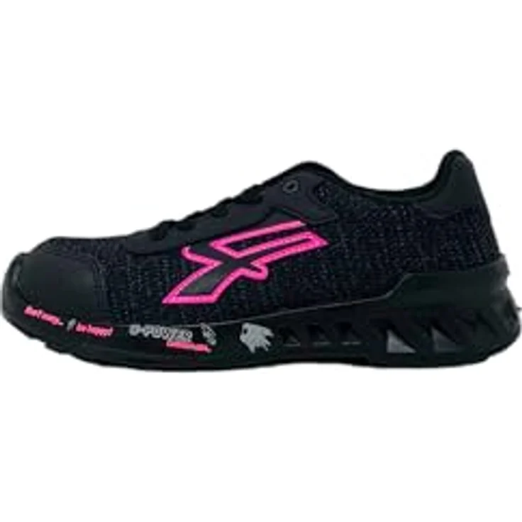 U-Power MICHELLE Damensicherheitsschuh, S1P SRC ESD, Gr. 36, schwarz/rosa, mit gelochter Aluminiumkappe und durchtrittsicherer Zwischensohle – Bild 1