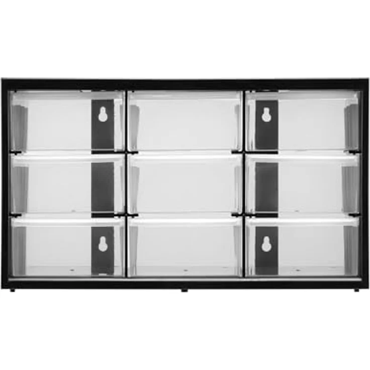 Stanley Kleinteilemagazin - Sortimentskasten (36.5x21.3x15.5cm, mit neun Schubladen, bruchfester Kunststoffrahmen, transparente Schubladen, geeignet für Wandmontage) 1-93-978 – Bild 3