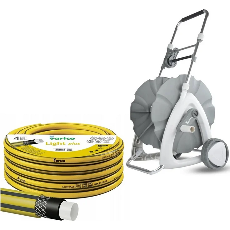 Vartco Light Plus Gartenschlauchwagen, 30 m Schlauch 1/2'', stabiler Rollwagen mit 145 mm Rädern