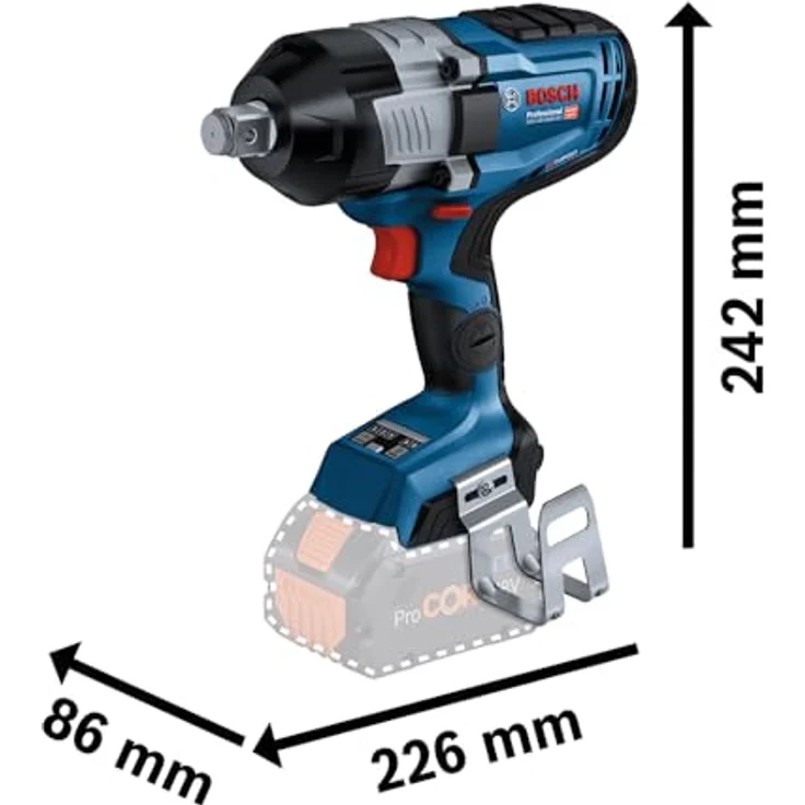 Bosch Professional BITURBO Akku Drehschlagschrauber GDS 18V-1600 HC, 1.600 Nm Anziehmoment, 2.200 Nm Losbrechmoment, inkl. Leiterclip – Bild 2