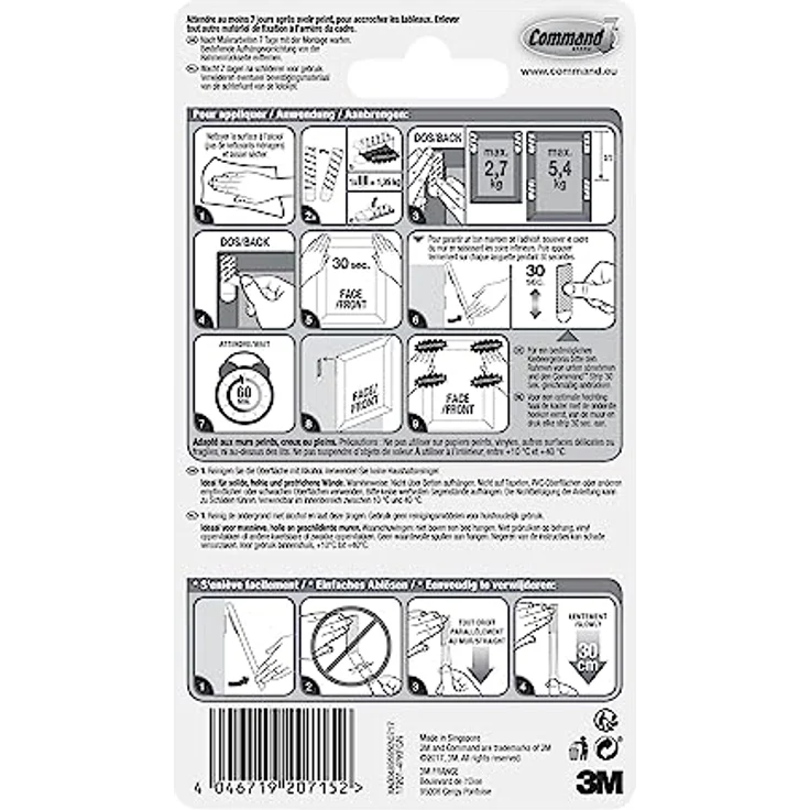 3M Command Bilder-Montage Strips Weiß Inhalt: 4 Paar-2 – Bild 2