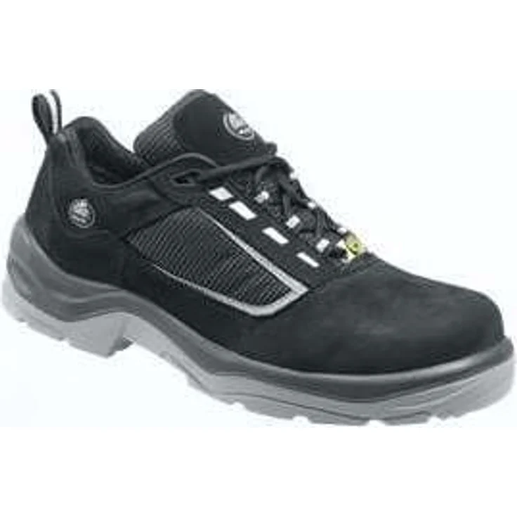 BATA Sicherheits-Halbschuh S2 SAXA ESD, Nubukleder schwarz/grau, Größe 40, Weite 11, Stahlkappe, rutschfeste Gummilaufsohle, atmungsaktive Textilfütterung