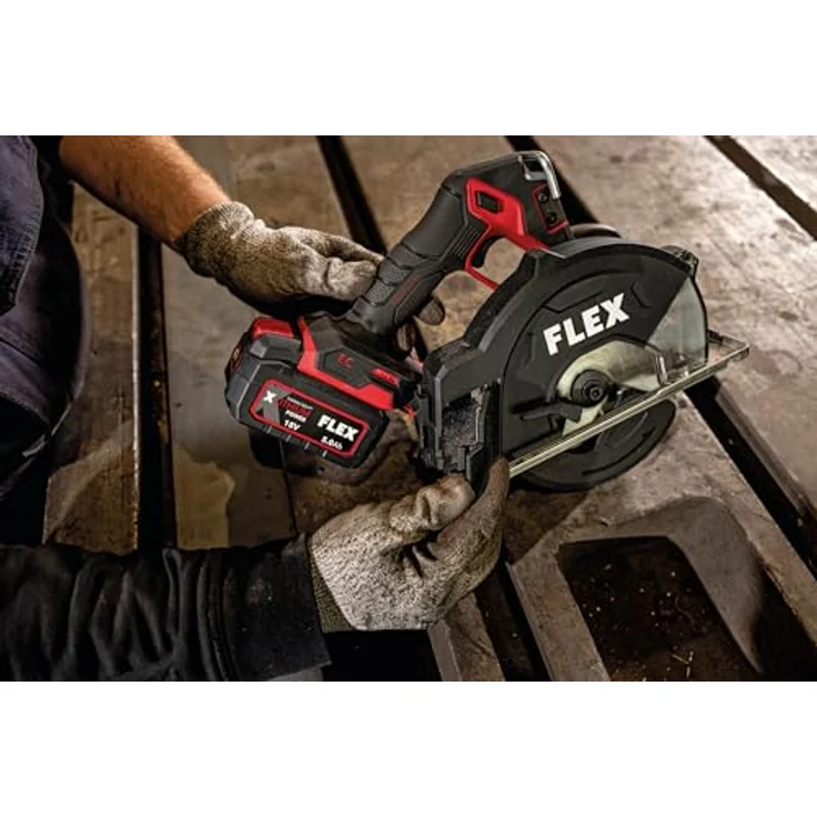 FLEX Metall-Handkreissäge CSM 57 18-EC, 18 V Akku mit P-Set 55 R und Führungsschiene – Bild 6