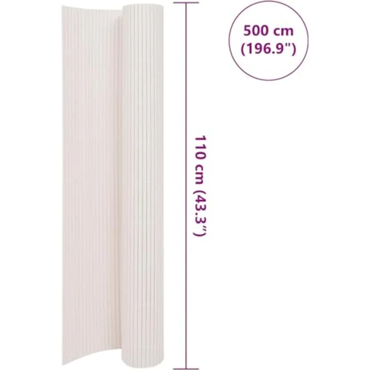 vidaXL Gartenzaun Sichtschutzmatte PVC, witterungsbeständig, doppelseitig, 110x500 cm, Weiß – Bild 2