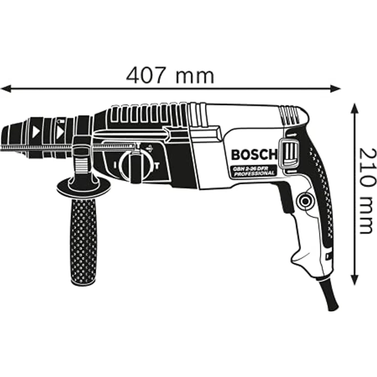 Bosch Professional Y-ME-0611254768 GBH 2-26 DFR Elektrowerkzeuge, schwarz, blau – Bild 3