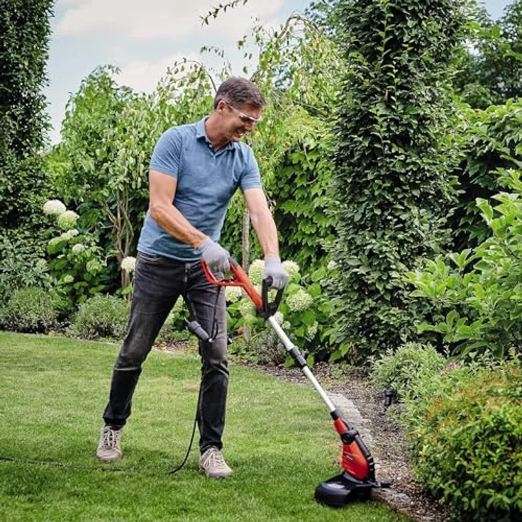 Einhell Elektro-Rasentrimmer GC-ET 4530 Set (Motorkopf 4-fach neigbar & 180° drehbar, Alu-Führungsholm stufenlos teleskopierbar, Flowerguard) – Bild 3