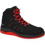 ELTEN Sicherheitsschuhe MADDOX black-red Mid ESD S3, Herren, Textil, Stahlkappe, leicht, sportlich, Schwarz/Rot, Größe: 44