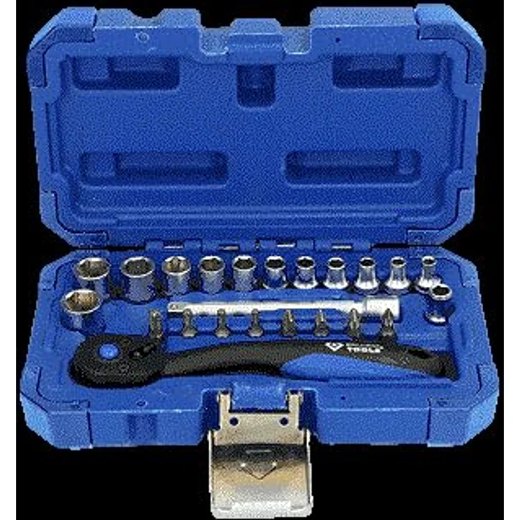 Brilliant Tools Bit- und Steckschlüsselset BT020023, 23-teiliges 1/4" Set mit 12 Sechskant-Stecknüssen und 8 Bits, Chrom-Vanadium-Stahl, matt verchromt, im praktischen Koffer – Bild 9