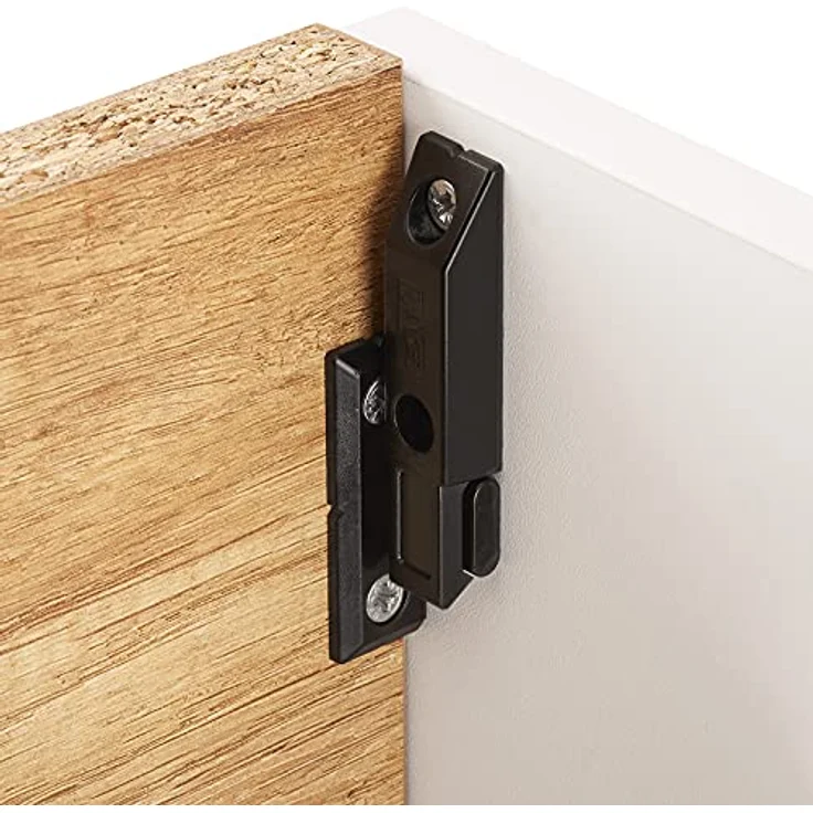 10 Paar JUNKER Einhängebeschläge FLINK HS (für Spanplattenschrauben) Einhänge-Verbinder belastbar bis 20 Kg Paneel Verbinder Aufhängebeschlag Montagematerial für Holzverkleidung – Bild 4