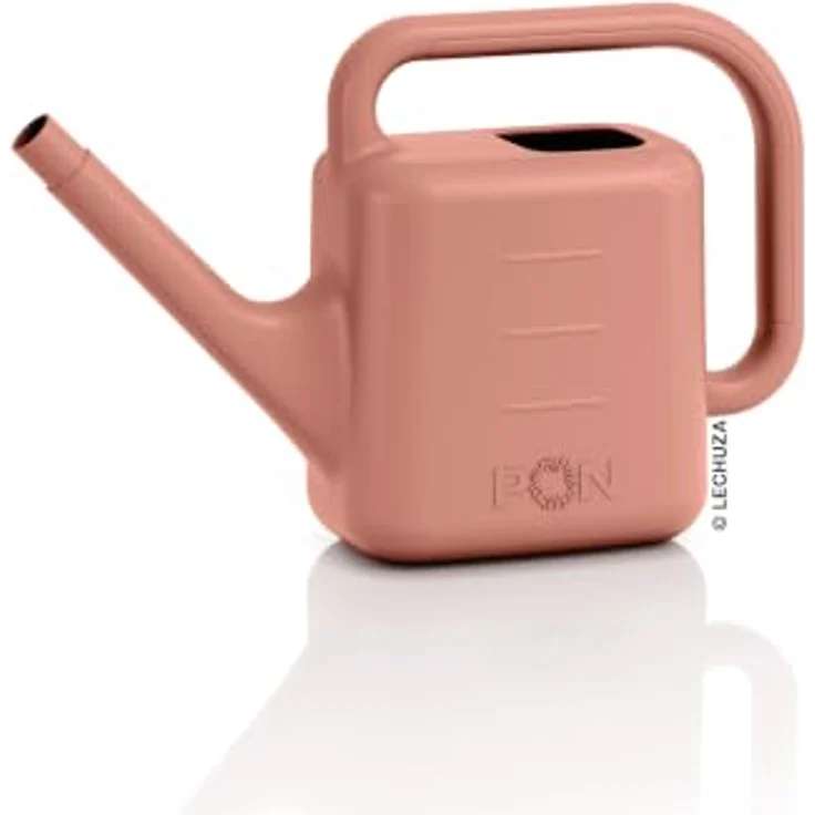 Lechuza® Gießkanne Moja, 5 L Kunststoff, korallrot, ergonomisches Design für einfache Pflanzenpflege – Bild 2