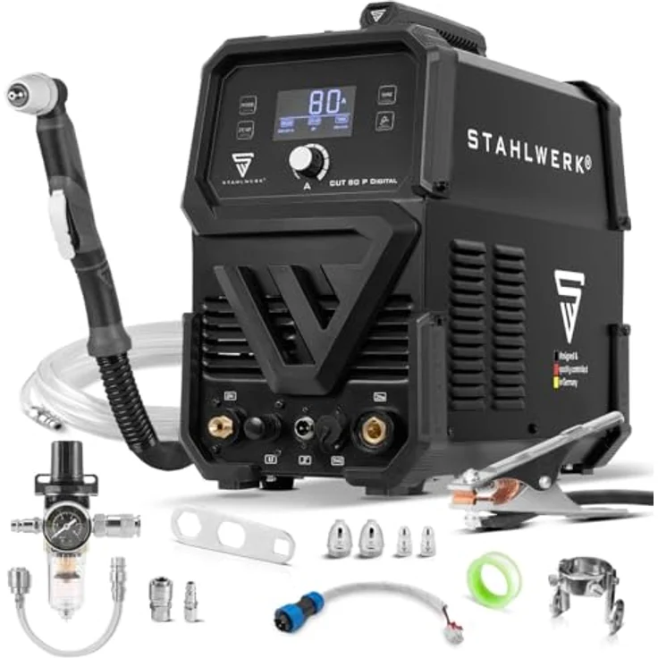 STAHLWERK CUT 80 P Digital Plasmaschneider, 80 Ampere mit 25 MM Schneidleistung und integriertem THC – Bild 1