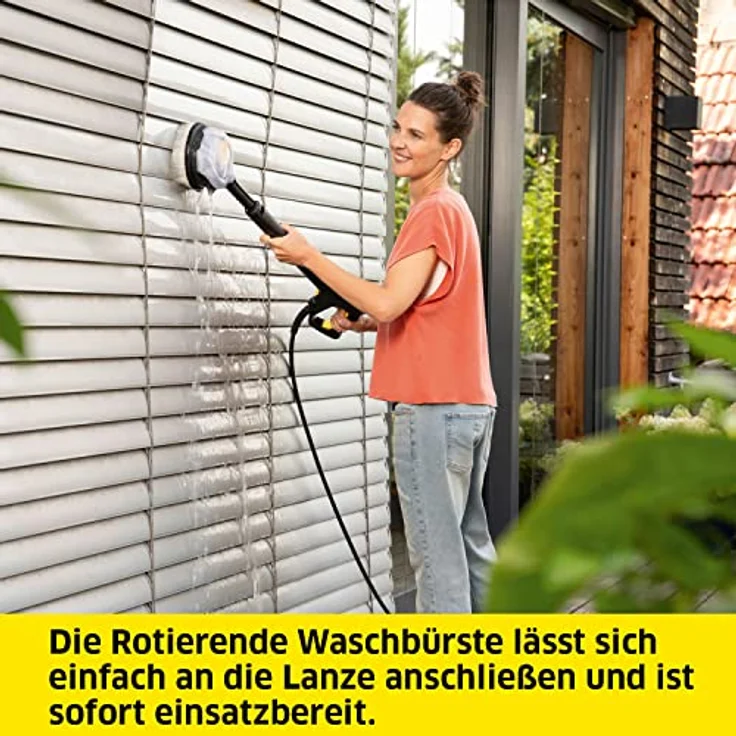 Kärcher Rotierende Waschbürste WB 130, mit Universalbürstenaufsatz, Zubehör für die Kärcher Hochdruckreiniger K 2-K 7, austauschbarer Bürstenaufsatz, Anwendung: Fenster, Gartenmöbel, Fahrzeuge – Bild 3