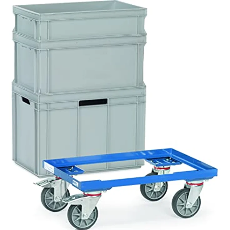 Fetra Eurokasten-Roller 13680, Transportwagen für Eurokästen, 250 kg Tragkraft, pulverbeschichtet in Blau – Bild 2