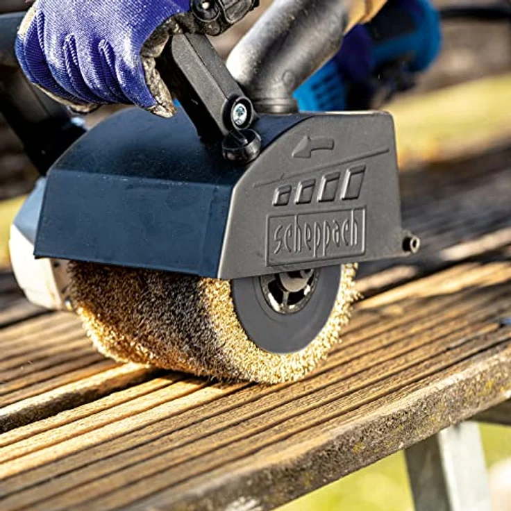 Scheppach Metalldrahtbürste MRS1300, 100mm Breite - 120mmØ, Walze für Holz, Stein & Metall, geeignet zum Schleifen & Abisolieren – Bild 2