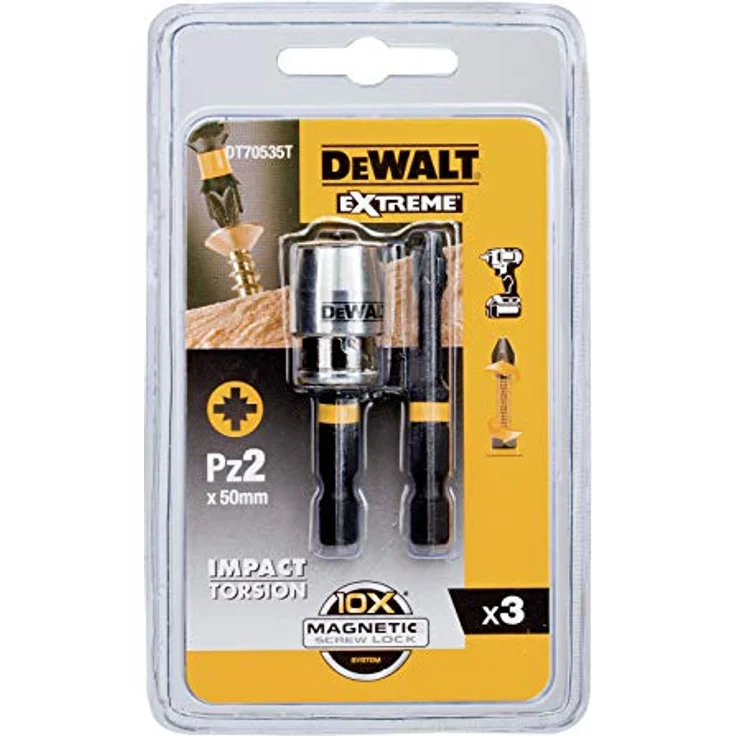 Dewalt Bit-Set schlagfest PZ2, 50mm, 3 Stk. mit TORSION Technologie und Halter – Bild 5