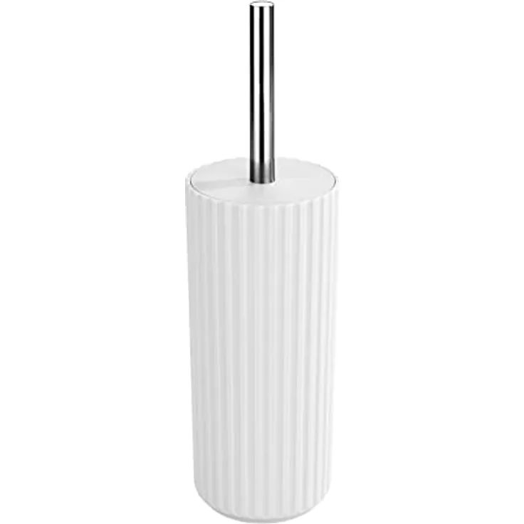 Allstar WC-Garnitur Minas Weiß - WC-Bürstenhalter, Polypropylen, 10 x 34 x 10 cm, Weiß