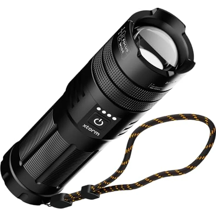 XTORM XRF101 Taschenlampe 1000 lm, Aluminium-Gehäuse, 25 h Akkulaufzeit, Zoomfunktion – Bild 1