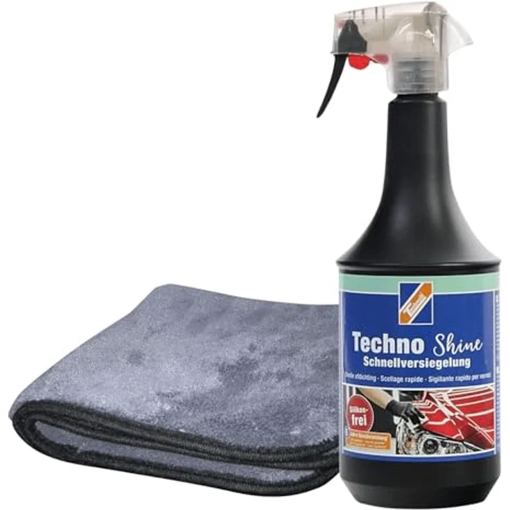 TECHNOLIT Lackversiegelung Techno Shine 1L inkl. Poliertuch, reinigt und versiegelt Lacke, Kunststoffe, Glas und Gummi, hoher Glanzwert – Bild 2