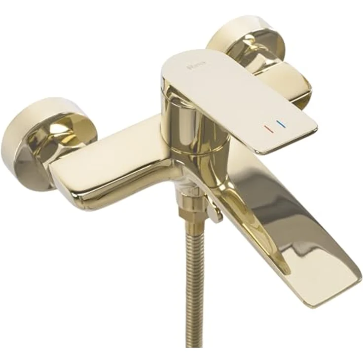 wohnwerk.idee Wannenarmatur Badewannenarmatur Einhebelmischer, Gold Schwarz Matt Gebürstet Anthrazit – Bild 4