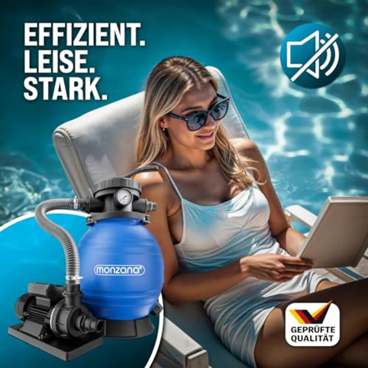 Sandfilteranlage 9.960 L-h mit Vorfilter Sandfilter Filteranlage Poolfilter 30 Liter Tank inkl. 25kg Filterglas – Bild 8