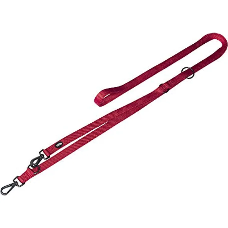 Nobby Führleine Classic Comfort, extra lang 300 cm, 25 mm breit, rot, aus weichem Nylon, 3-fach verstellbar, doppelt genäht