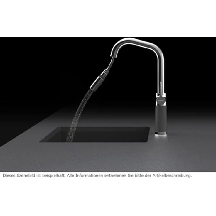 Schock Küchenarmatur SC-530 SB, ausziehbar mit Strahl-Brause, Rückflussverhinderer, Schwenkbereich 120°, ergonomisches Design – Bild 5