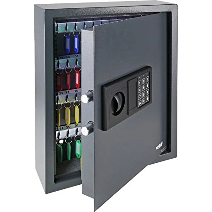 HMF 2071-11 Schlüsseltresor mit Elektronikschloss | 71 Haken | 46 x 36 x 12 cm | Anthrazit – Bild 1