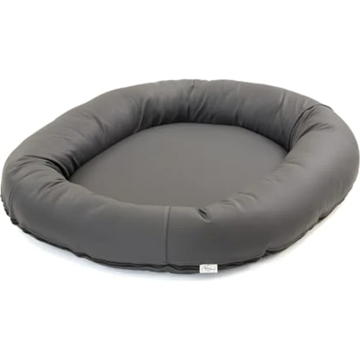 Wallace & Jones Hundebett Bolton - orthopädisch rund aus Kunstleder, dunkelgrau - 63 x 50 cm – Bild 4