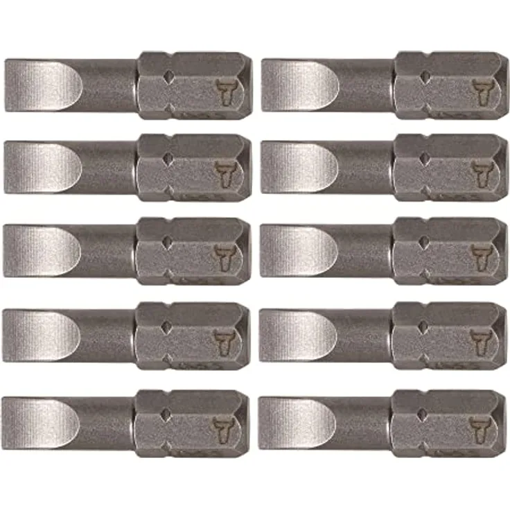 STIER Schlitz-Bit 5,5 x 1,0 mm, Form C 6,3, Länge 25 mm, 10er Pack - Hochwertige Bits für Handwerk und Industrie