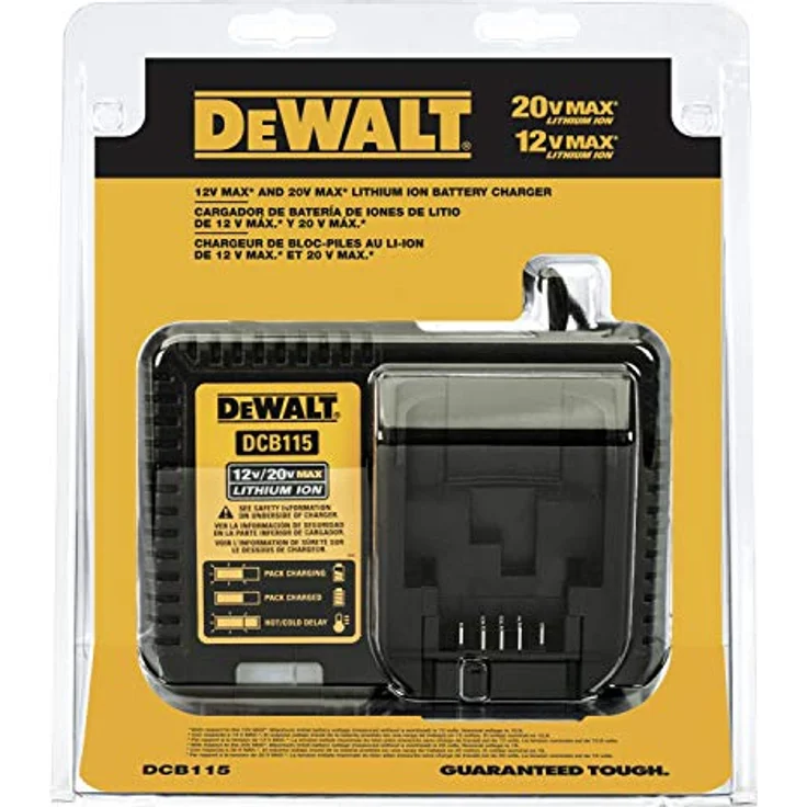 DeWalt Akku-Schnellladegerät- Akkuladegerät (10,8- 18 Volt, lädt alle XR-Schiebe Akkus, schonendes Schnellladen, Wandmontage möglich, platzsparend) DCB115 – Bild 4