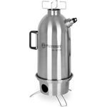 Petromax Feuerkanne Edelstahl 1,5 l, Outdoor-Kocher mit Dampfpfeife und Silikonummantelten Griffen