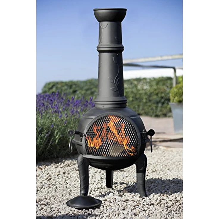 Buschbeck Feuerstelle, Gartenkamin Leaf, schwarz, 48 x 48 x 136 cm, 90109.000 – Bild 2